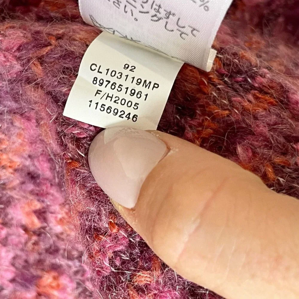 Classiques‎ Entier Womens Mohair Blend Cardigan Sweater Pink PS Long Sleeve Y2K